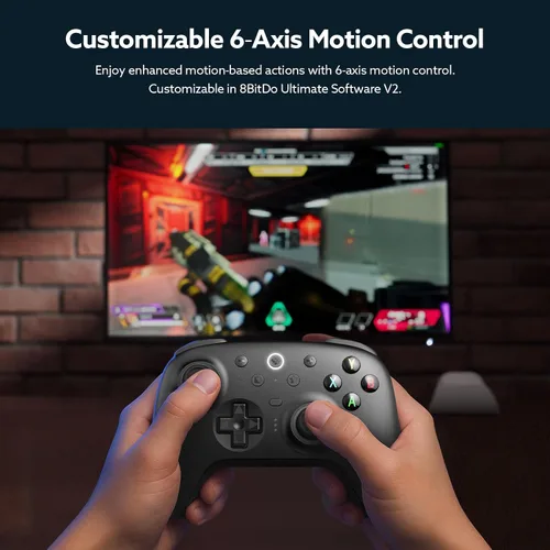 Vista 5 de 8BitDo Ultimate 2 Wireless Controller with TMR Joysticks for Windows & Android, Gaming Controller with Switchable Hall Effect/Tactile Triggers, RGB