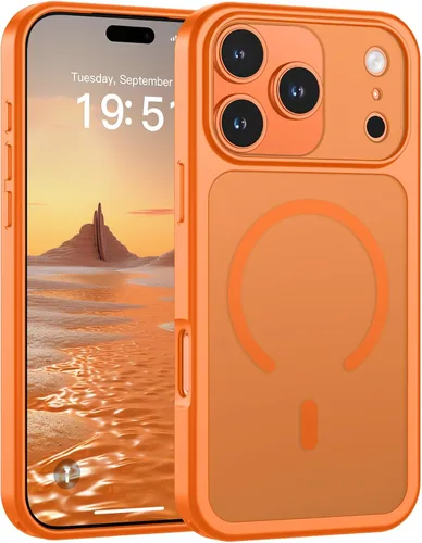 Vista 50 de SUPFINE Funda magnética para iPhone 11 Pro Max (compatible con MagSafe) (protección contra caídas de grado militar), delgada, translúcida mate, a