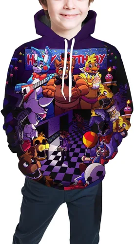 Vista 3 de BLYLUXU Boys and Girls Hoodie Teen 3D Printed Pullover Sweatshirt Kids Cartoon Game Sports Tops