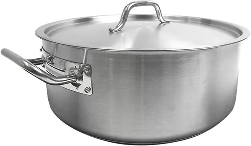 Vista 4 de TrueCraftware - Olla de acero inoxidable de 15 cuartos de galón con base encapsulada y cubierta - Olla de brasero de alta resistencia para sopa