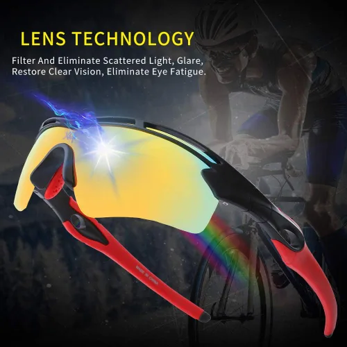 Vista 2 de XR Lentes de sol polarizados para hombres y mujeres protección UV deportes pesca conducción ciclismo TR90 marco ultraligero irrompible