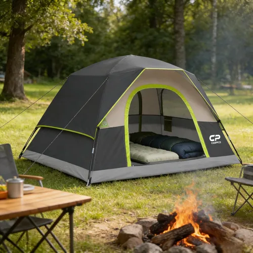 Vista 3 de CAMPROS CP Camping Tent 2/4/6 Person, Waterproof Windproof Double Layer Dome Tent, Easy Setup with Large Mesh Windows & Wide Door for Outdoor
