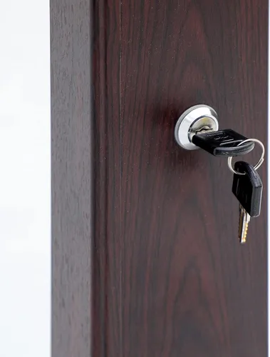 Vista 5 de be current Armario de joyería con espejo para colgar en la pared o en la puerta organizador de almacenamiento con cerradura con cajones armario