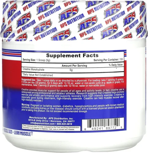 Vista 2 de APS: Monohidrato de creatina pura, 17.64 oz