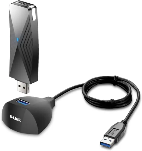 Vista 8 de D-Link Adaptador USB WiFi de doble banda AC1300 inalámbrico para Internet para PC de escritorio, portátil, juegos, MU-MIMO, compatible con Windows