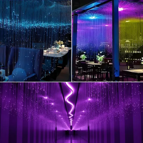Vista 4 de AKEPO Luz decorativa de fibra óptica 6 en 1, sincronización de música+control remoto RGB colorido efecto dinámico+1140 piezas* F0.03 pulgadas