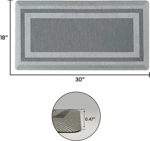 Vista 4 de Allure Extra Comfort - Alfombrilla antifatiga de 20 x 39 pulgadas, borde Gris