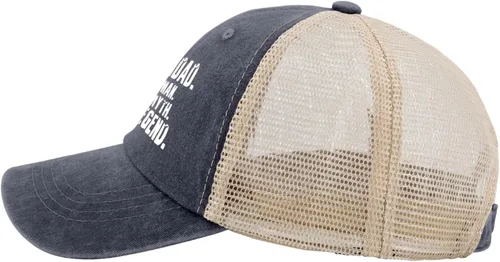 Vista 5 de Grandad Man Myth Legend Trucker Hat Men Gorra de malla vintage para verano, Azul púrpura04
