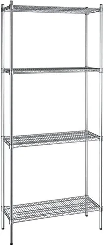 Vista 153 de Kit de 4 estantes de epoxi verde NSF de 21 x 72 pulgadas con postes de 86 pulgadas, estantería de almacenamiento resistente, kit de estantería