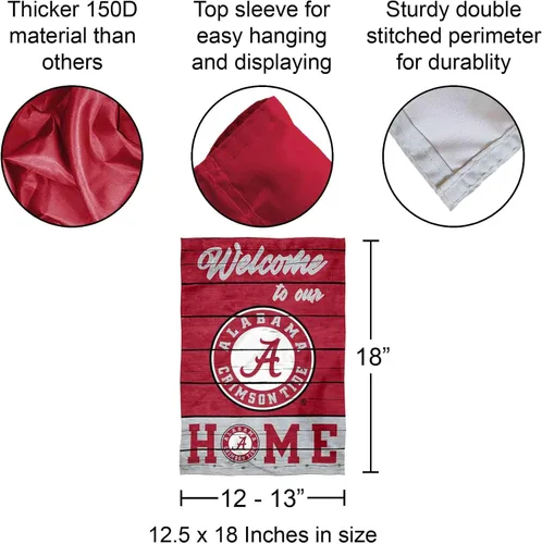 Vista 3 de College Flags & Banners Co. Alabama Crimson Tide Welcome To Our Home - Bandera de doble cara para jardín
