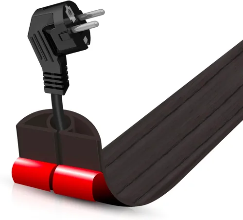 Vista 13 de Cubierta autoadhesiva para cables de suelo, gestión de cables de 3.3 pies, protector de tira de extensión para cables, evita tropiezos de cables