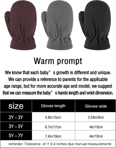 Vista 3 de SATINIOR - Guantes de forro polar para niños (3 pares)
