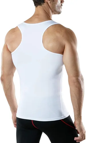 Vista 8 de ATHLIO Paquete de 3 camisetas sin mangas de compresión para hombre, para correr, baloncesto, entrenamiento, capa base