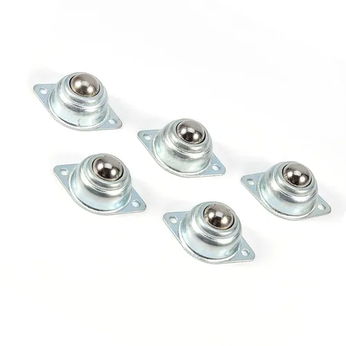 Vista 2 de Metal Iron Steel Universal Transfer Bearing Ball Roller Mounted Ball 2 Holes Conveyor Roller for Transmission System 5 PCS