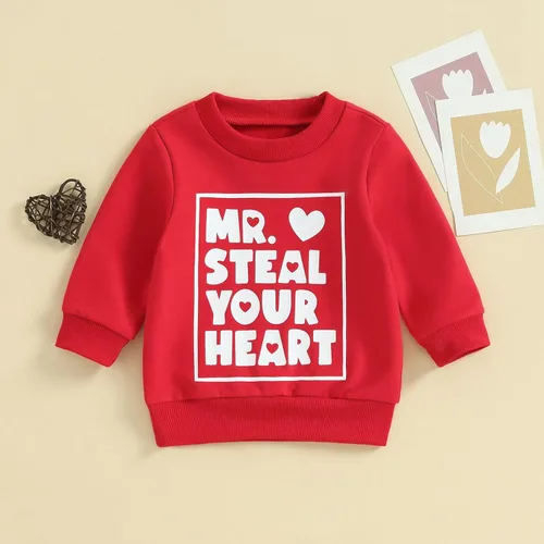 Vista 39 de Sudadera con cuello redondo para el día de San Valentín para bebé, niña, niño, para el día de San Valentín