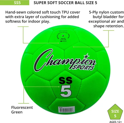 Vista 4 de Champion Sports Balón de fútbol súper suave tamaño 5