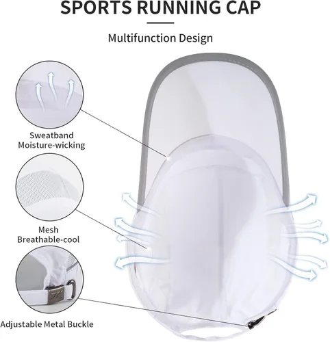 Vista 84 de Gorra deportiva de malla ligera de secado rápido para hombres y mujeres