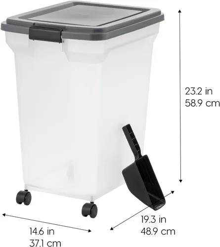 Vista 34 de Contenedor hermético para almacenamiento de alimentos Iris Premium, Bronceado, pequeño Wheels for Mobility, Airtight Seal, BPA-Free, Best for Bird