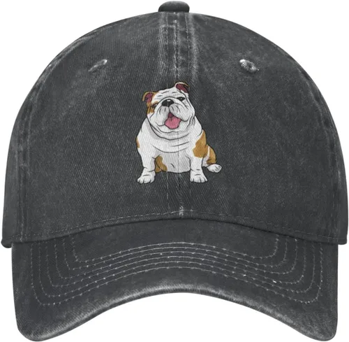 Vista 3 de Gorra de béisbol Bulldog Inglés para ocio al aire libre, ajustable, unisex, color negro