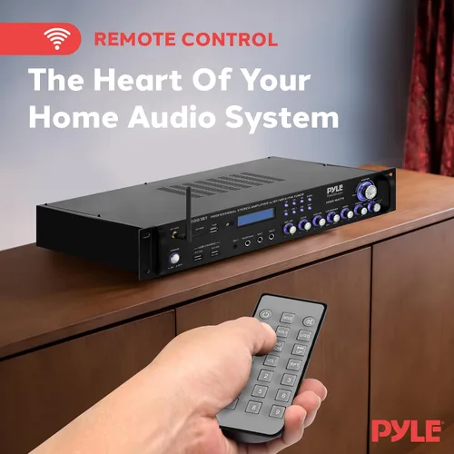 Vista 7 de PYLE Receptor de preamplificador Bluetooth multicanal – 2000 vatios audio para el hogar altavoz estéreo receptor estéreo con radio, USB