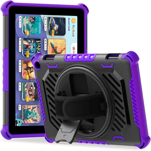 Vista 9 de ROISKIN Funda para tableta Amazon Kindle Fire HD 8 y HD 8 Plus de 12ª/10ª generación versión 2024/2022/2020 para niños con soporte giratorio de 360
