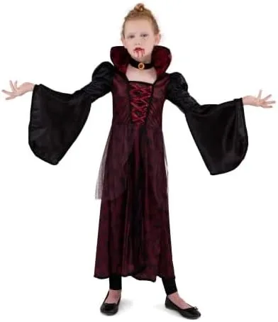 Vista 8 de Spooktacular Creations Disfraz de vampiro para niña, disfraz de vampiro aterrador para Halloween