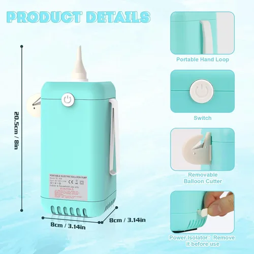 Vista 3 de AXHJ Bomba eléctrica de bola para pelotas deportivas, bomba de baloncesto eléctrica de inflado ultrarrápido con batería recargable de 1800 mAh