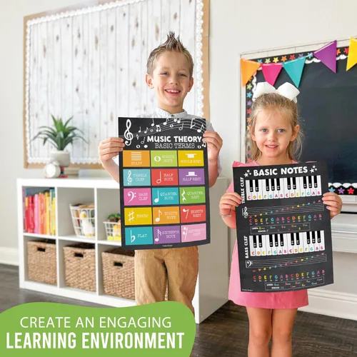 Vista 5 de Hadley Designs Decoración de aula de música, 9 pósteres de aula de música, pósteres de primaria, coro y solfeo, letreros de mano de solfeo e