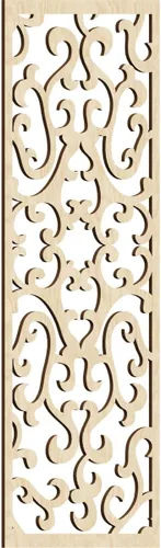 Vista 64 de 9 3/8 pulgadas de ancho x 24 3/8 pulgadas de alto x 1/4 de alto Smithfield paneles de pared de madera con calado, abedul