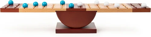 Vista 5 de Rock Me Archimedes, Juego de mesa familiar de rompecabezas de equilibrio y estrategia con canicas, juguete educativo STEM retro, para adultos