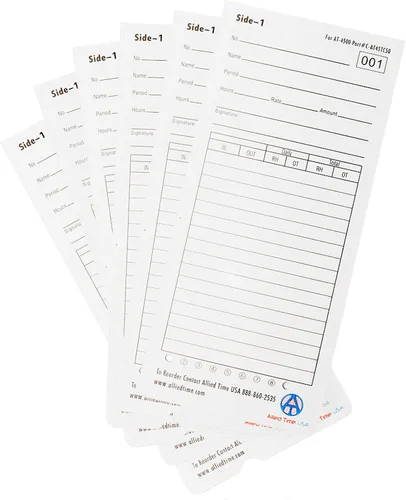 Vista 2 de Tarjetas de tiempo originales AT-4500, 4 paquetes de 50ea