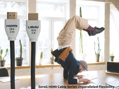 Vista 4 de Liberty AV Zero-G 18G - Cable HDMI de alta velocidad súper flexible (8.2 ft)