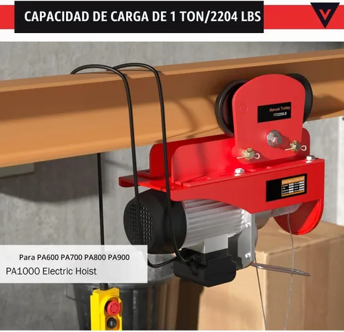 Vista 5 de Carro de elevación I-Beam de 1 tonelada, ajustable de 1.96 a 6.69