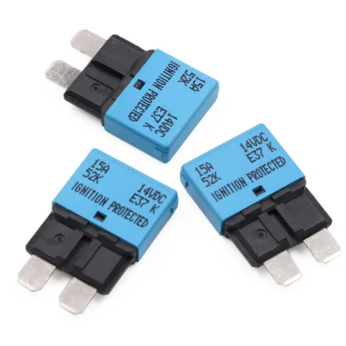 Vista 18 de Disyuntor de fusibles de reinicio manual de 12 V, 24 V, 3 A, ATO/ATC de perfil bajo – UL – Disyuntores reiniciables tipo 3 amperios, kit de fusibles