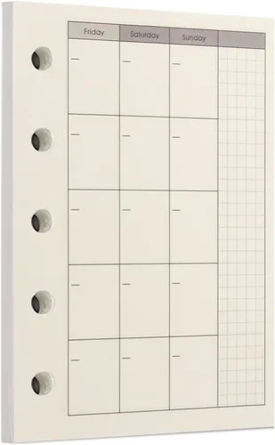 Vista 91 de Zelten 1 paquete A5 de 80 hojas/160 páginas 4 en 1 rayado cuadrado punteado en blanco hojas sueltas perforadas papel de repuesto de papel