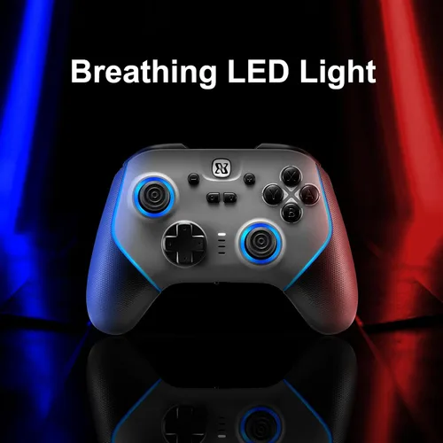 Vista 5 de BINBOKPLAY Switch Pro Controller, Game Controller for PC/Switch2/Switch, 7 Color LED Hall Effect Controller with Microswitch Buttons, PC Controller