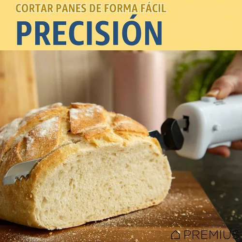 Vista 5 de Cuchillo eléctrico profesional inalámbrico recargable de fácil corte, cuchillas de acero inoxidable dentadas recíprocas, liberación de gatillo