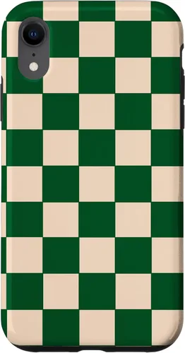 Vista 25 de Funda de tablero de ajedrez a cuadros blanco crema verde para iPhone 17
