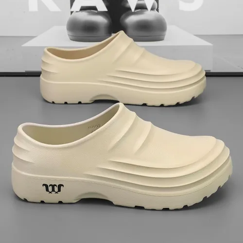 Vista 6 de Zuecos para mujeres y hombres, antideslizantes, impermeables, para el cuidado de la salud, zapatos de trabajo de seguridad para cocina, jardín