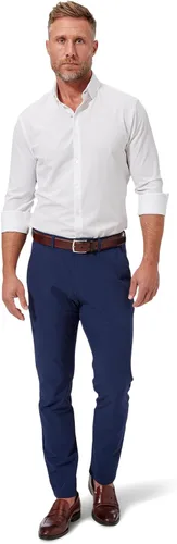 Vista 2 de Mizzen + Main Camisa de vestir con botones para hombre, ajuste clásico, color rojo y azul claro