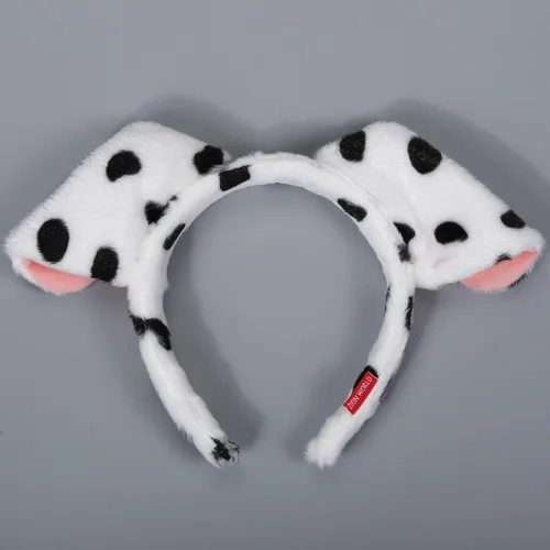 Vista 25 de CHEU Diadema dálmata con orejas de perro y cola para jugar en Halloween
