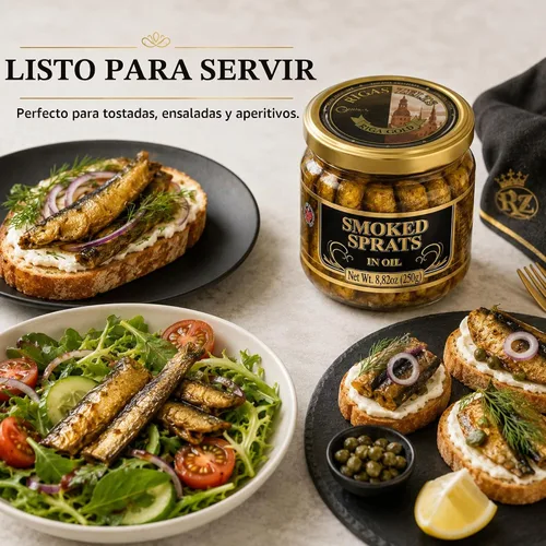 Vista 6 de Riga Gold Espadines ahumados en aceite, 8.82 oz (250 g), paquete de 3