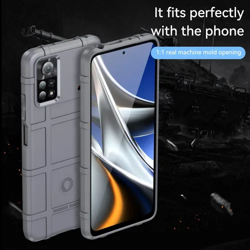 Vista 3 de Funda delgada para Xiaomi Poco X4 Pro 5G, resistente funda duradera con protección de grado militar a prueba de golpes, probada contra caídas