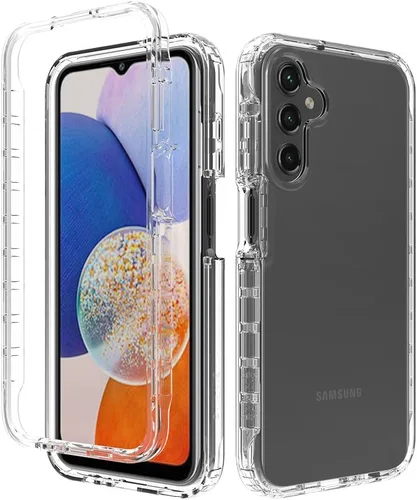 Vista 16 de Funda para Samsung Galaxy A13 LTE 4G, Samsung A13 LTE Funda para teléfono con protector de pantalla integrado, cubierta trasera delgada transparente