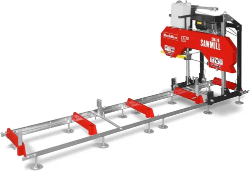 Vista 14 de MechMaxx Aserradero portátil de 18'', motor de gasolina DUCAR 212cc 7HP, ancho de tablero de 15'' y grosor de tablero de 7'', longitud de pista