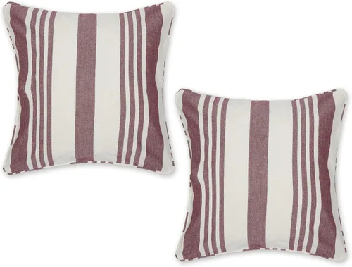 Vista 22 de DII Colección de fundas de almohada, algodón reciclado, cremallera oculta, 18x18, Dobby Plus, blanco roto, 2 piezas