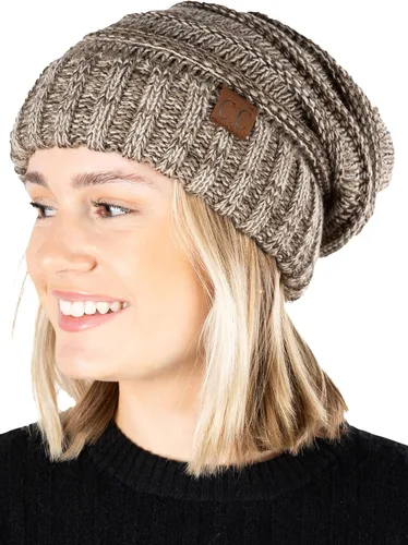 Vista 246 de Funky Junque Gorro de moda de punto trenzado de talla extragrande, grueso, abrigado, suave y holgado
