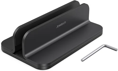 Vista 5 de Organizador vertical de aluminio para laptop, soporte de escritorio resistente compatible con la nueva Retina Apple MacBook Pro/Air, Mac mini y iPad