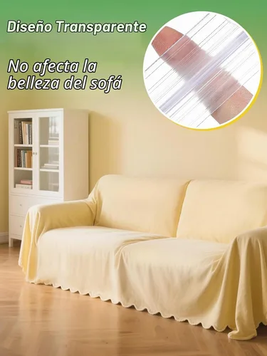 Vista 5 de Alphatool 6 piezas de agarres de silicona transparente antideslizantes para fundas de sofá - 2 tamaños para mantener las fundas de sillón y sofá