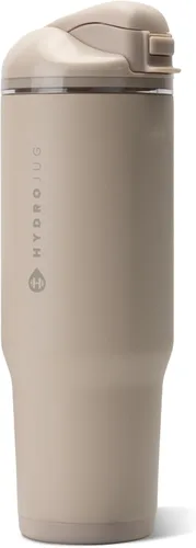 Vista 28 de HydroJug Ease2o - Botella de agua aislada de 24 onzas, tapa con popote y Duna
